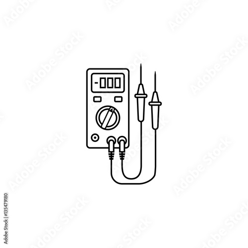 Electric tester line icon, build & repair elements, construction tool, a linear pattern on a white background, eps 10.