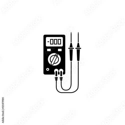 Electric tester solid icon, build & repair elements, construction tool, a filled pattern on a white background, eps 10.