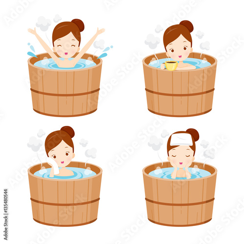 Girl japanese bath 
