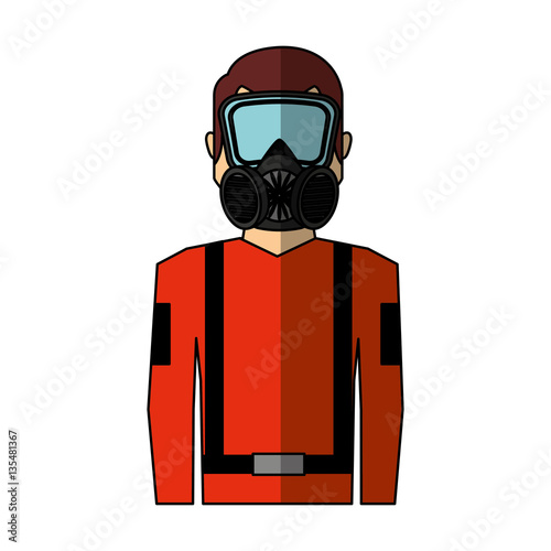 worker avatar with safety suit vector illustration design