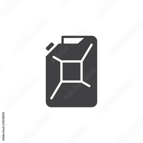 Petrol jerrycan icon vector, filled flat sign, solid pictogram isolated on white. Symbol, logo illustration