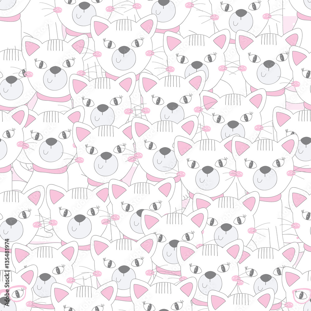 Cute cats colorful seamless pattern background Cute cats colorful seamless pattern background