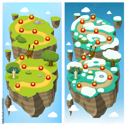 Mobile Game Level Map Concept