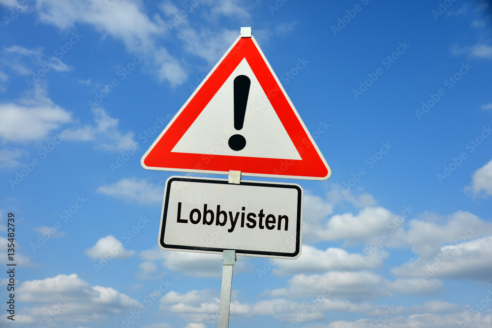 Lobbyisten, Lobbying, Interessenvertretung, Politik, Parteispenden, Einflussnahme, Politikberater, Parteien, Schild, Achtung, symbolisch, Interessengruppen, Verbände, PR, Lobbycontrol, Korruption Lobbyisten, Lobbying, Interessenvertretung, Politik, Parteispenden, Einflussnahme, Politikberater, Parteien, Schild, Achtung, symbolisch, Interessengruppen, Verbände, PR, Lobbycontrol, Korruption