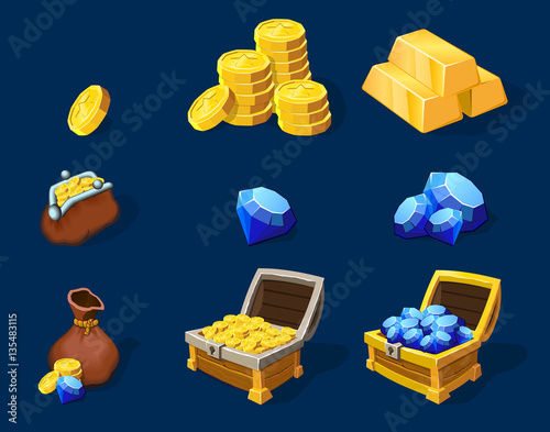Cartoon Treasure Elements Set