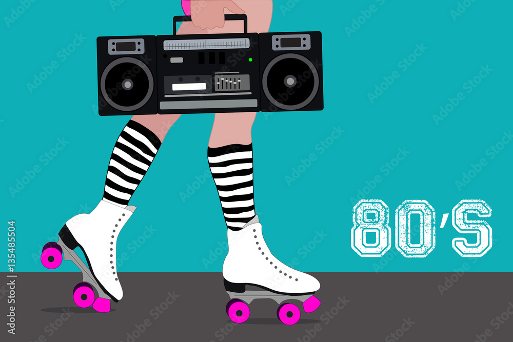 Fototapeta premium roller 80 s