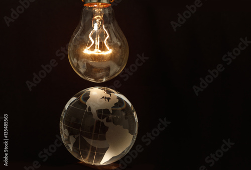 Light bulb and earth
