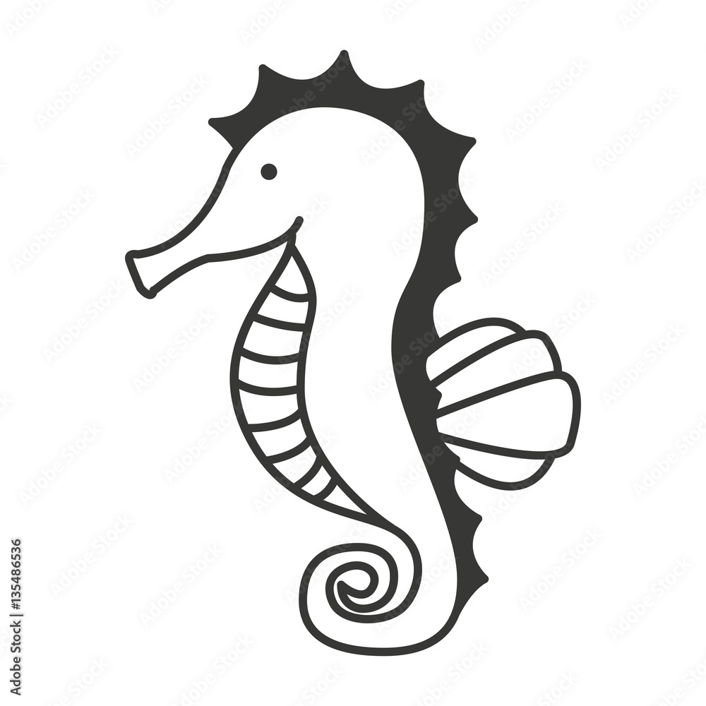 Obraz premium seahorse animal isolated icon vector illustration design