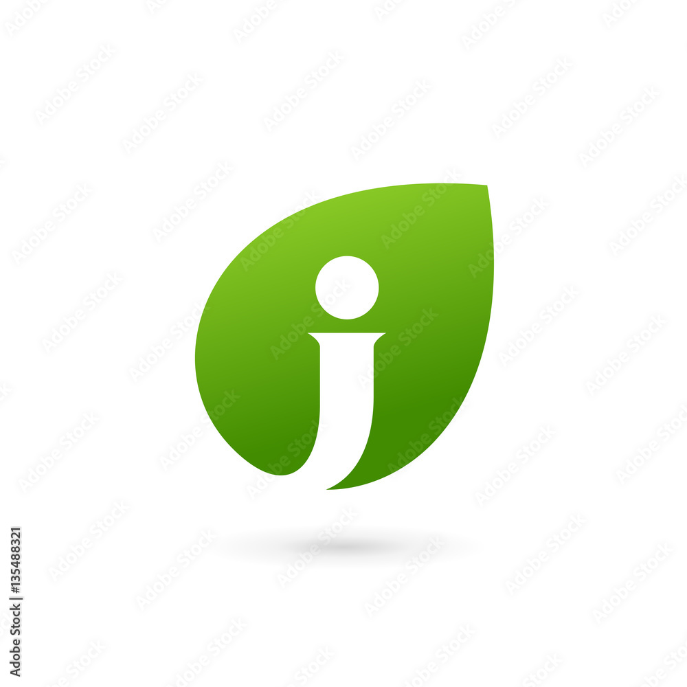 Letter J eco leaves logo icon design template elements Letter J eco leaves logo icon design template elements