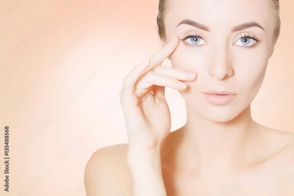 woman taking care of her facial skin portrait woman taking care of her facial skin portrait