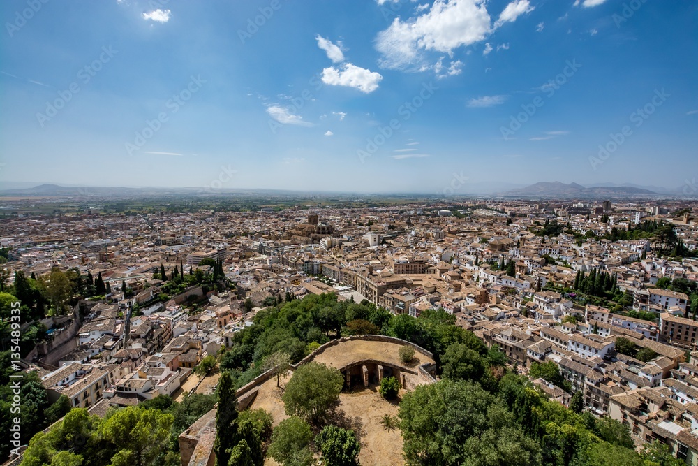 Panoramic view, cityscape of Granada city, Andalucia, Spain