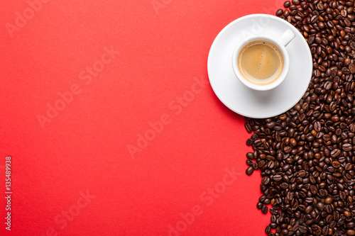 Coffee on red