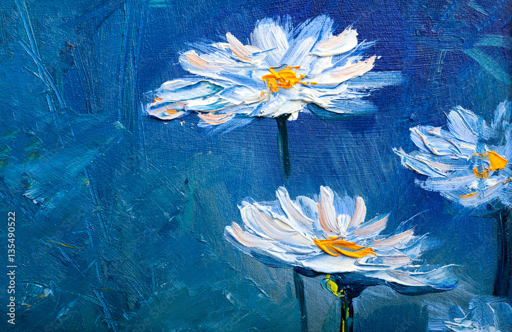 Obraz premium Oil painting Daisy flowers