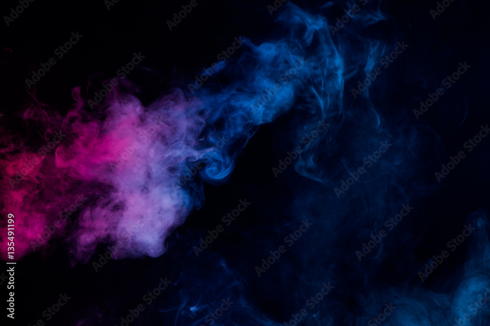 colorful smoke on black background