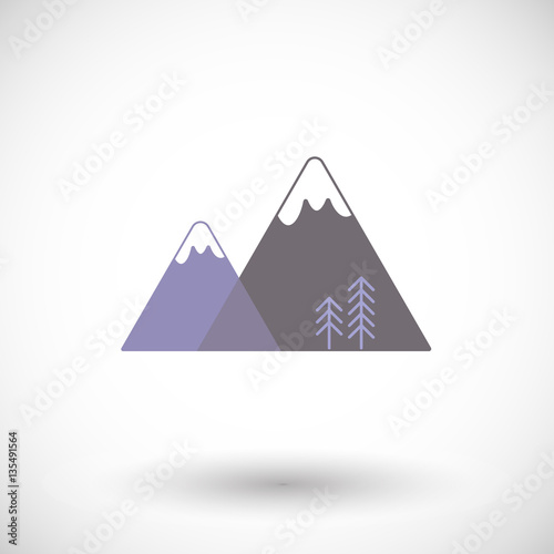 Mountains vector flat icon