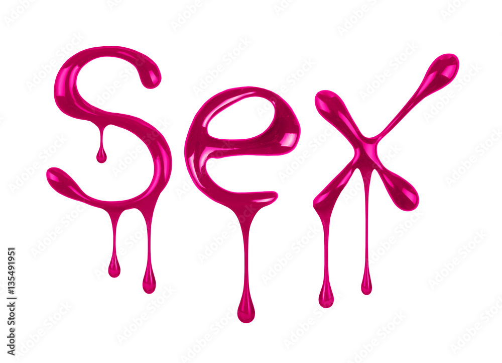 the word Sex written by nail polish on white background the word Sex written by nail polish on white background