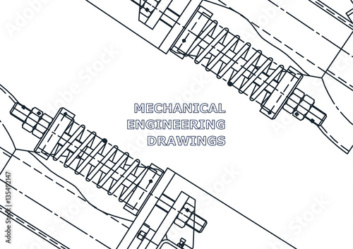 Mechanical engineering drawings. Background for inscription. Corporate Identity. Cover