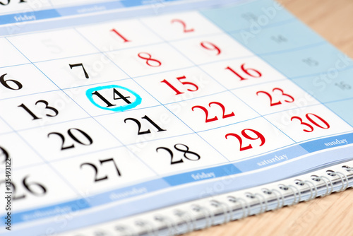 Calendar date highlighted in blue