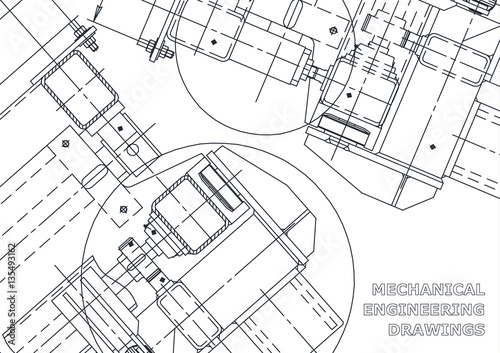 Blueprints. Mechanics. Cover. Mechanical Engineering drawing. Engineering design