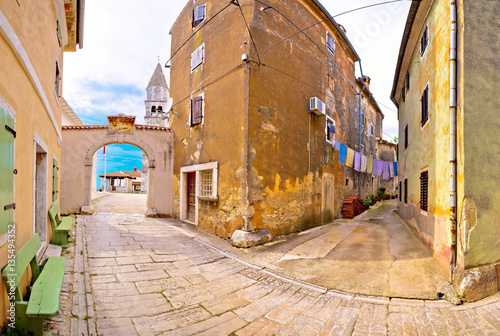 Town of Visnjan old stone street view