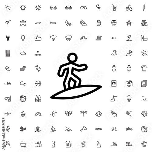 surfing icon illustration