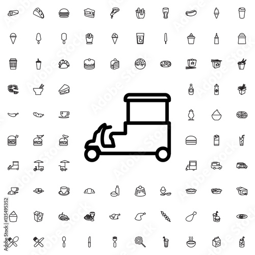 fast food cart icon illustration