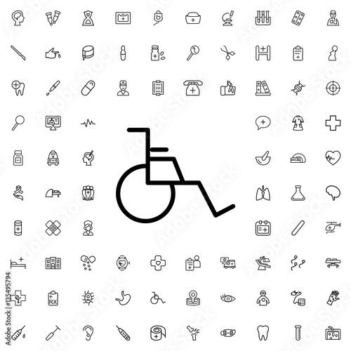 wheel chair icon illustration