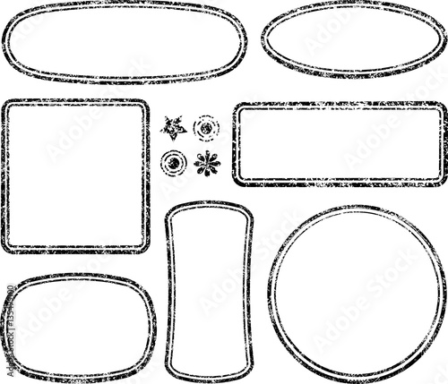 Big set of grunge templates for rubber stamps with auxiliary ele