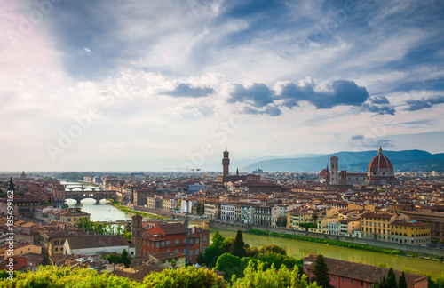 Beautiful view of Florence from Michelangelo's hill in summer day, Italy © Igor Dmitriev