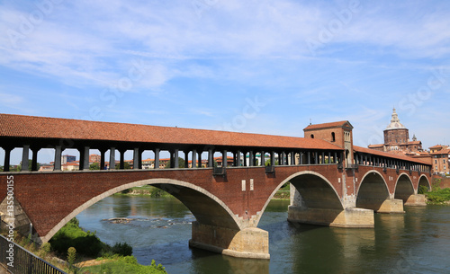 covered bridge over the TICINO River in Pavia