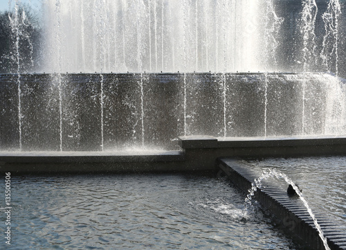 fountain with many sprays and jets of water on the square