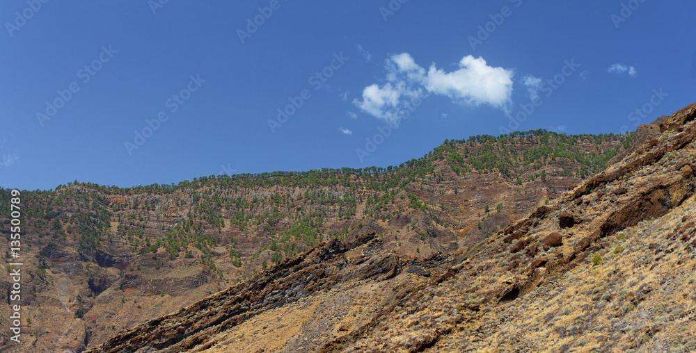 Rocky landscape from Mirador de Las Playas on El Hierro island, Canary island, Spain