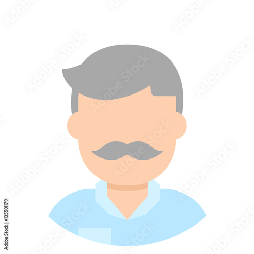 Icon avatar elderly man with mustache