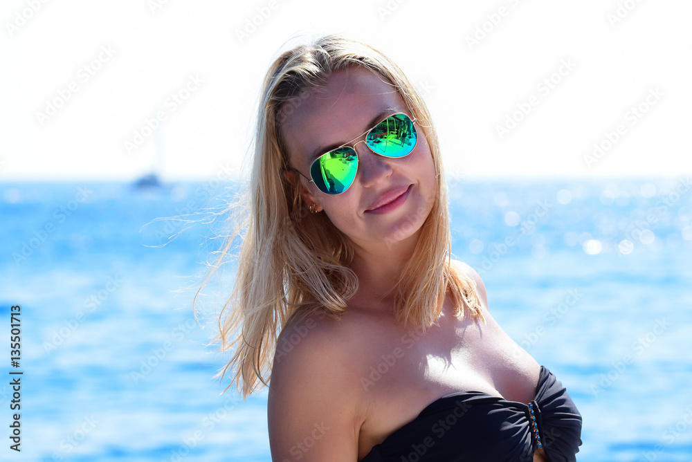 Sexy women on yacht. Boat trip in Santorini island. Greece Stock Photo |  Adobe Stock