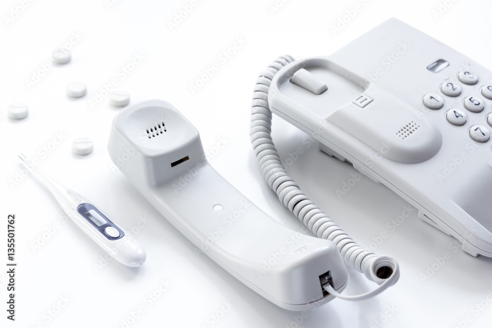 concept calling doctor to home check up concept calling doctor to home check up