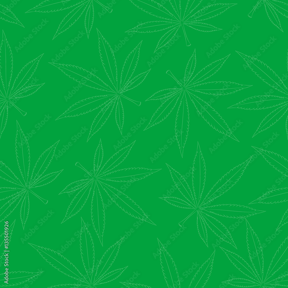 Marijuana leaves seamless vector pattern.