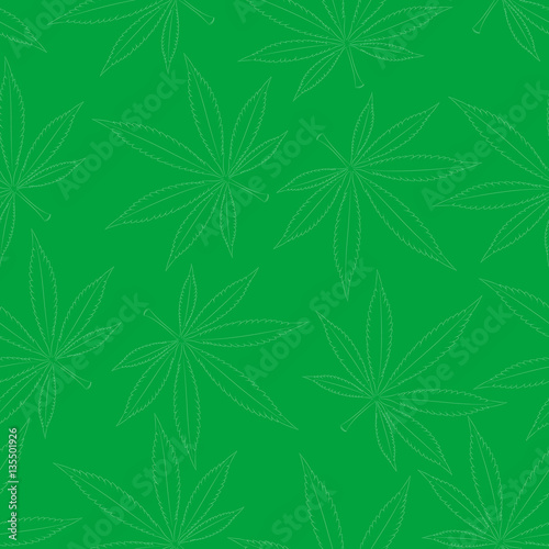 Marijuana leaves seamless vector pattern. © rms164