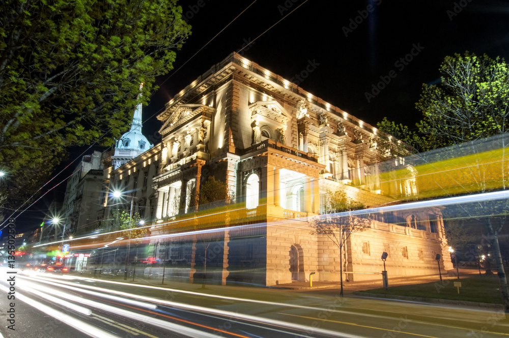 Naklejka premium Belgrade City Hall at night - Serbia