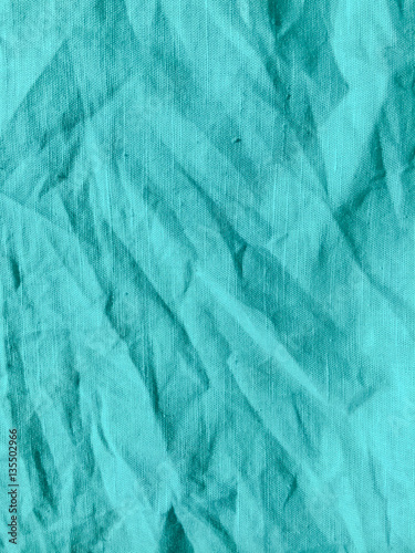 Turquoise natural linen fabric abstract space background surface
