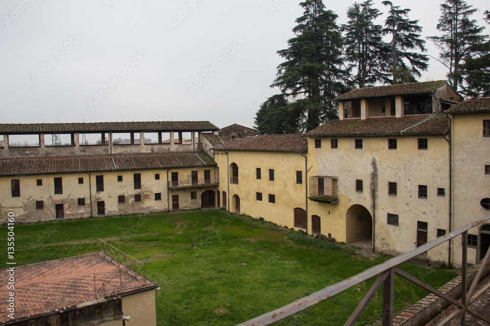 Inner yard of Medici Fortress of Santa Barbara. Pistoia. Tuscany. Italy.