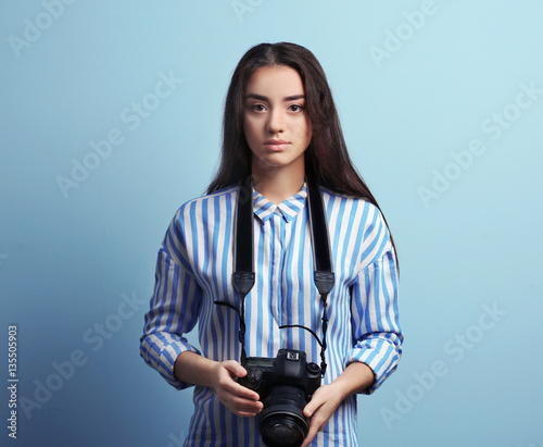 Beautiful young photographe...