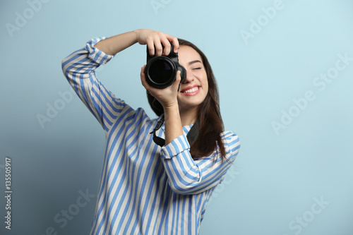 Beautiful young photographe...