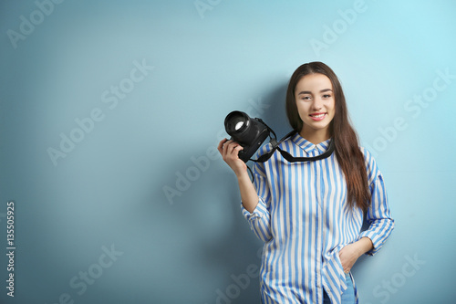 Beautiful young photographe...