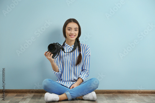 Beautiful young photographe...