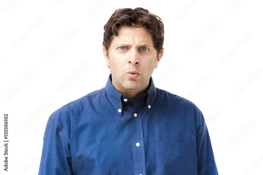 Disappointed man with ugly face Disappointed man with ugly face