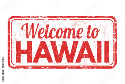 Welcome to Hawaii sign or stamp