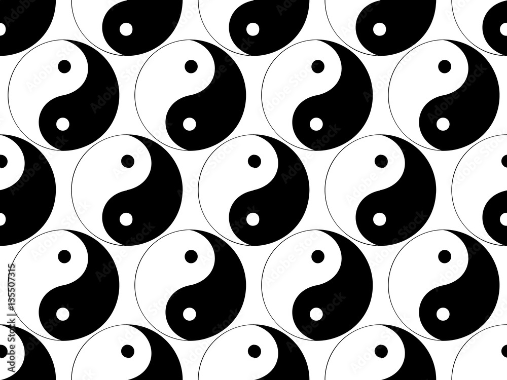 Seamless yin yang wallpaper background. Seamless vector ying yang wallpaper  backdrop. Stock Vector | Adobe Stock