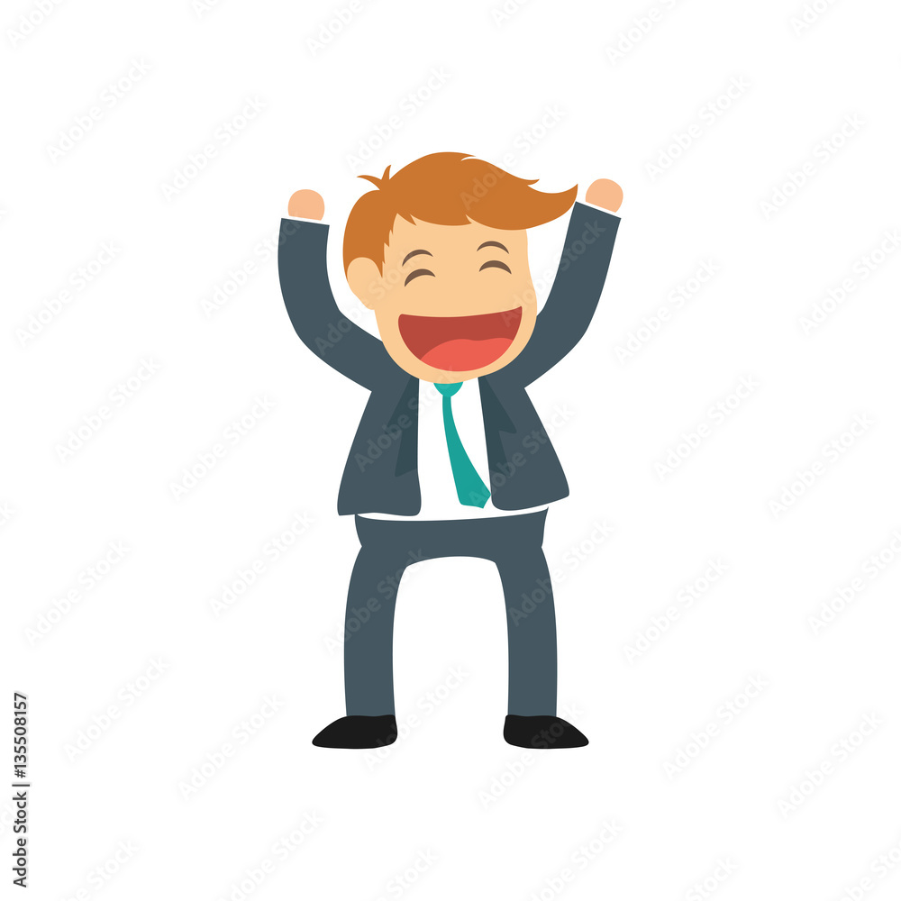 Successful businessman cartoon icon vector illustration graphic design