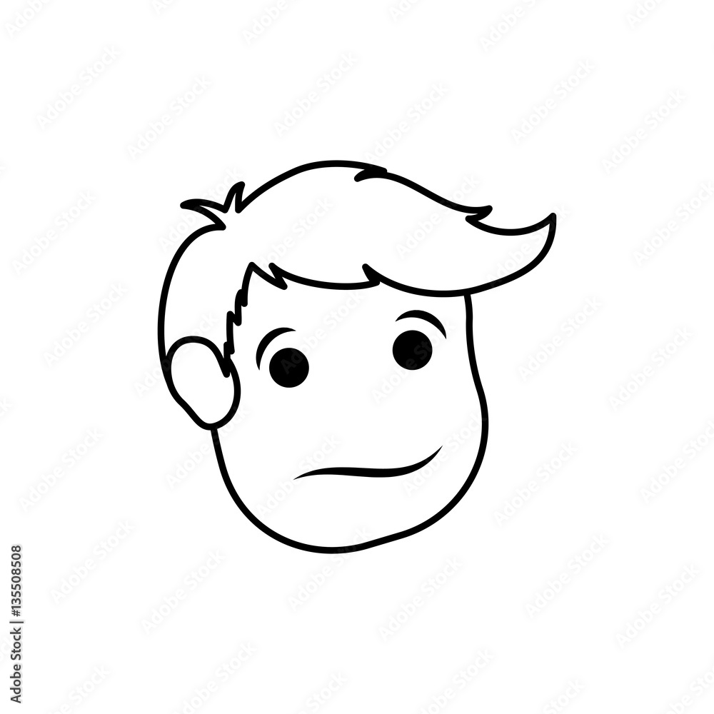 Obraz premium Man head cartoon icon vector illustration graphic design