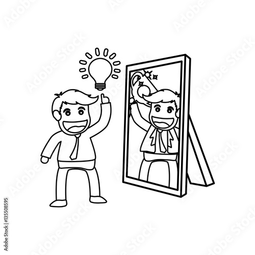 Successful businessman cartoon icon vector illustration graphic design